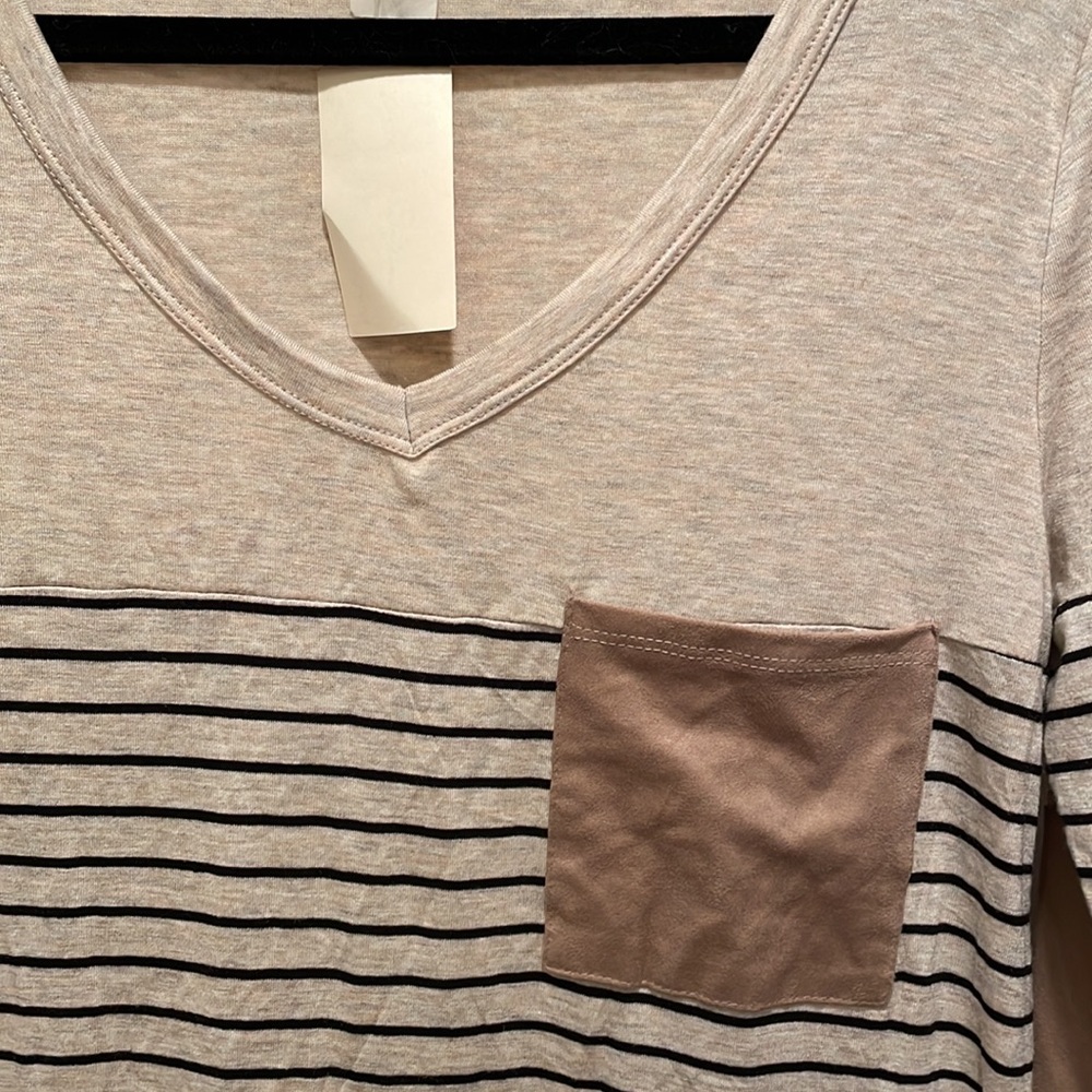 Micro-suede patch elbow patch top - Picture 3 of 5